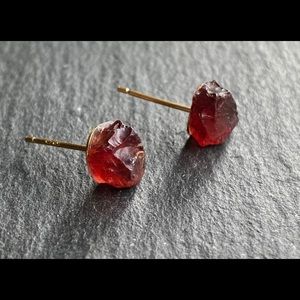 Red garnet earrings